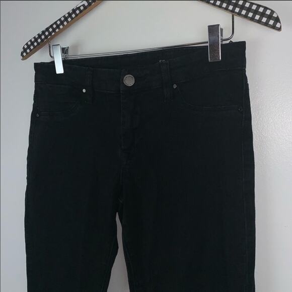 BLANK NYC REVOLVE Mid Rise Black Fringe Raw Hem Skinny Straight Denim Jeans 27 - Picture 6 of 8